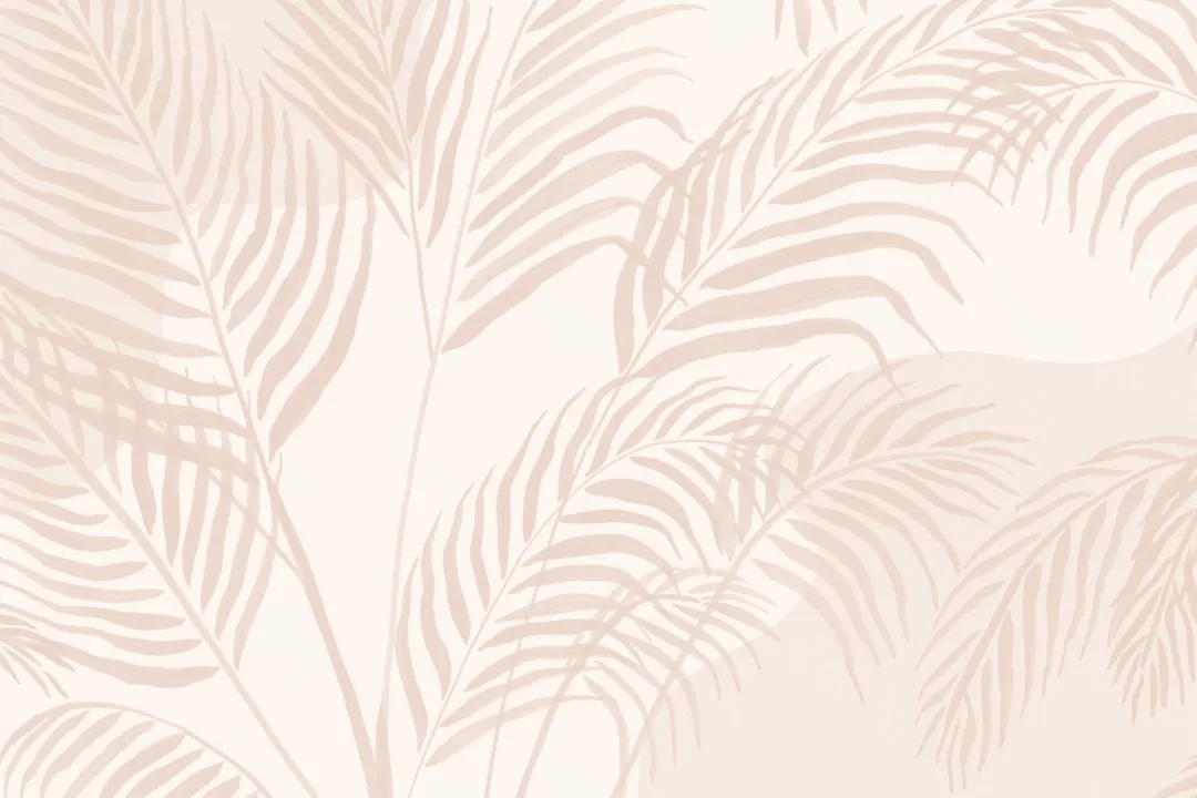 Pink Palm Leaf Inky Tropical Wallpaper Mural