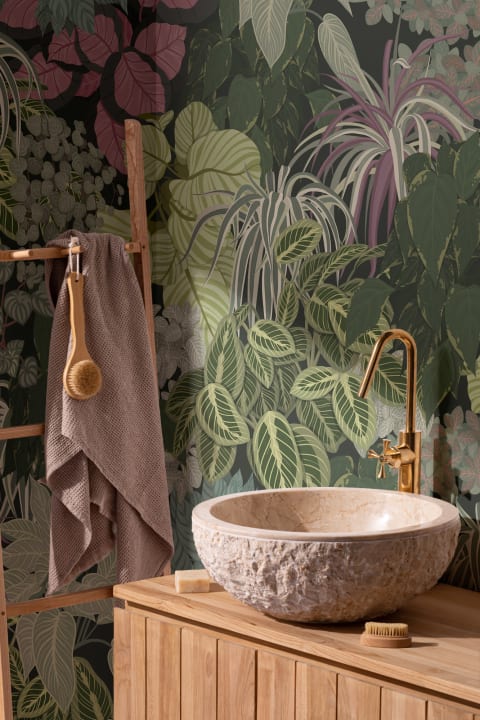Mural Papel Pintado Jardín Vertical con Conjunto de Plantas de Interior