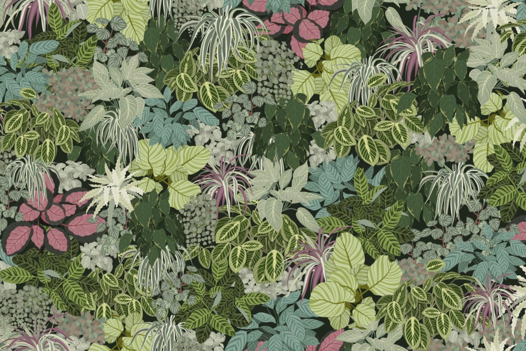 Living Wall Green House Plants Wallpaper Mural