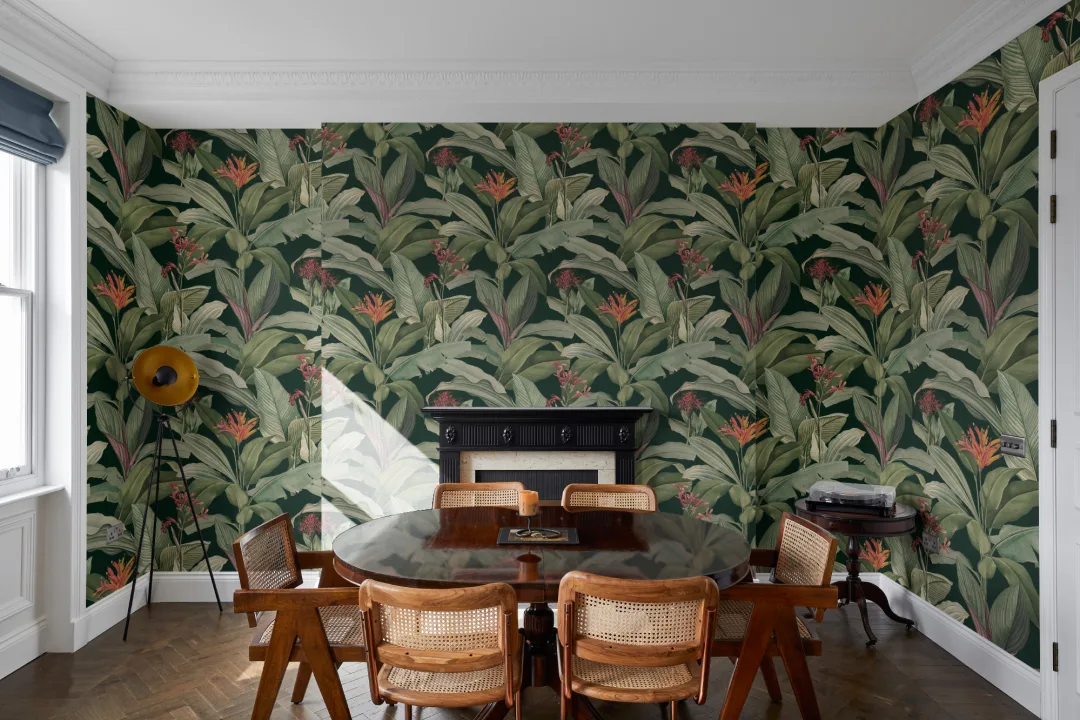 Grønn Chic Vintage Tropisk tapet