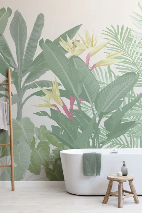 Green Jungle Leaf Wallpaper Mural