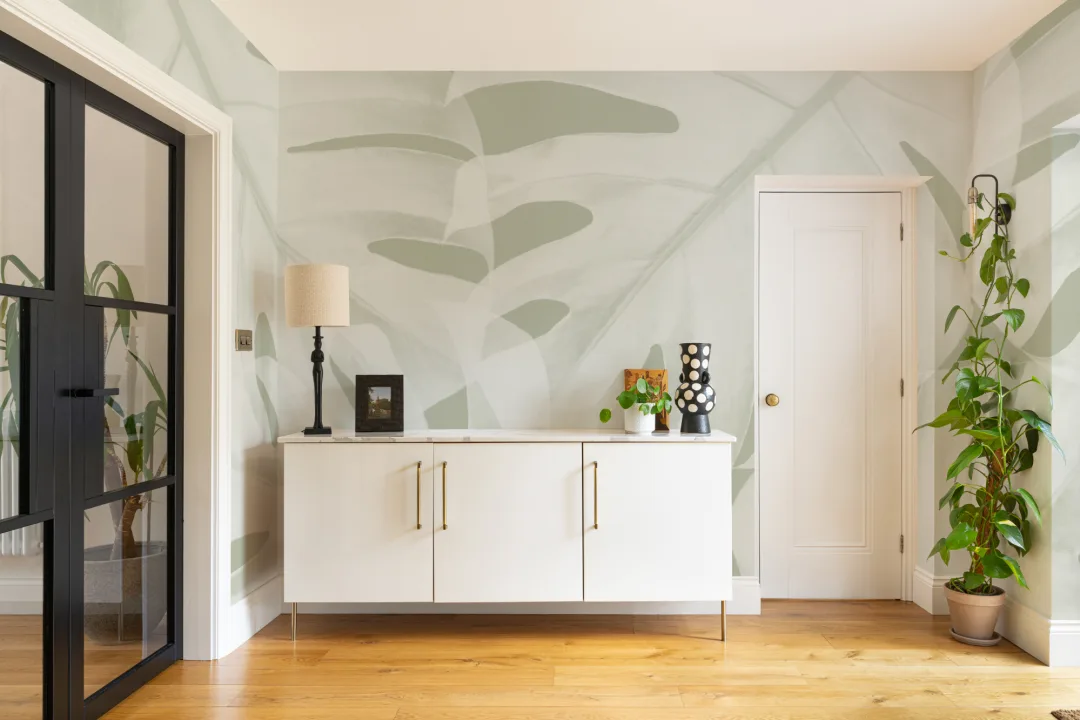 Large Green Monstera Leaf Wall Mural