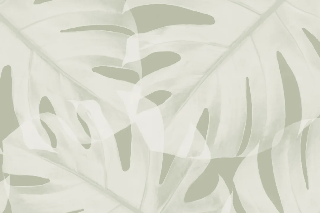 Large Green Monstera Leaf Wall Mural