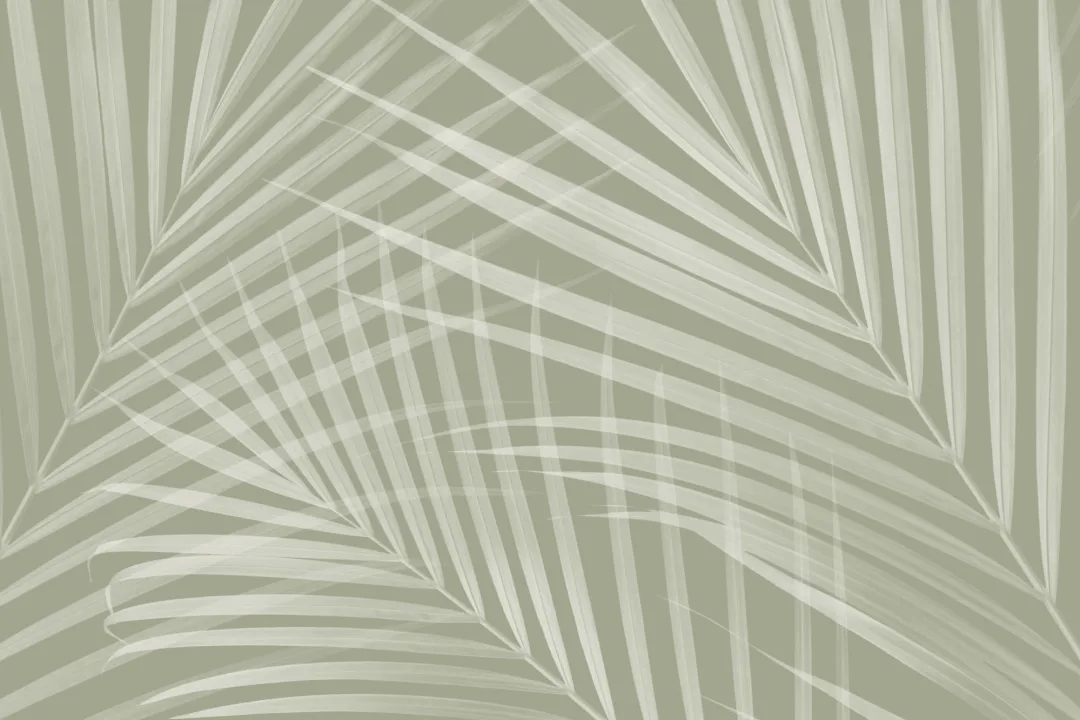 Sage Green Palm Leaves Wall Mural