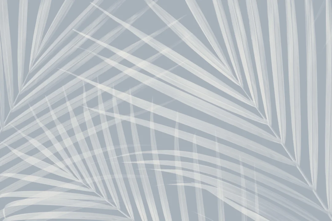 Light Blue Palm Leaves Wall Mural