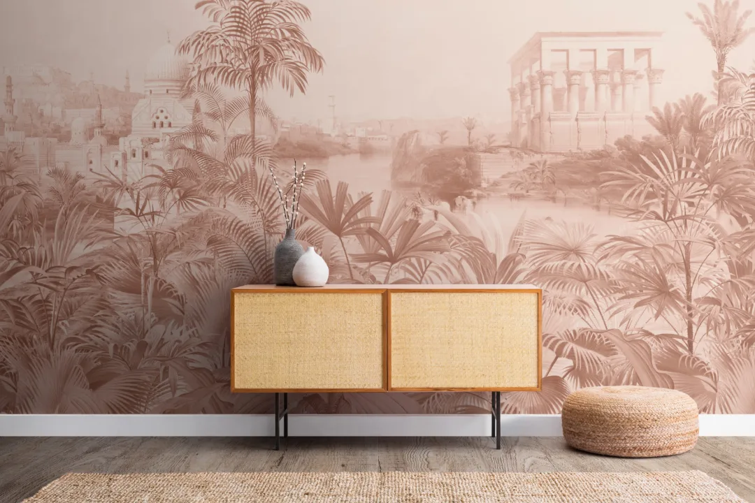 Peach Vintage Jungle Wallpaper Mural