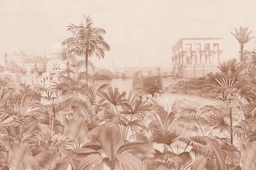 Peach Vintage Jungle Wallpaper Mural
