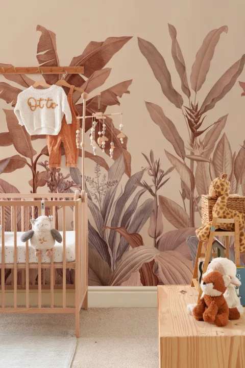 Terracotta Vintage Tropical Mural