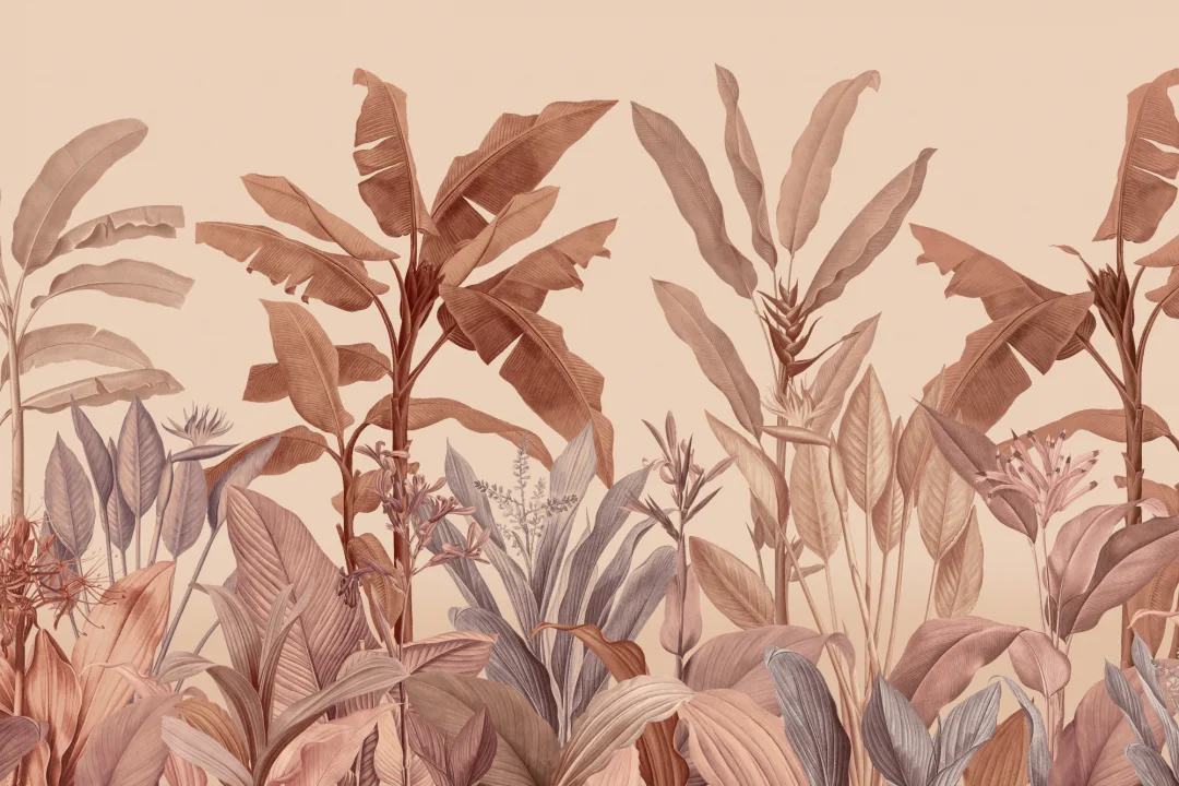 Terracotta Vintage Tropical Mural