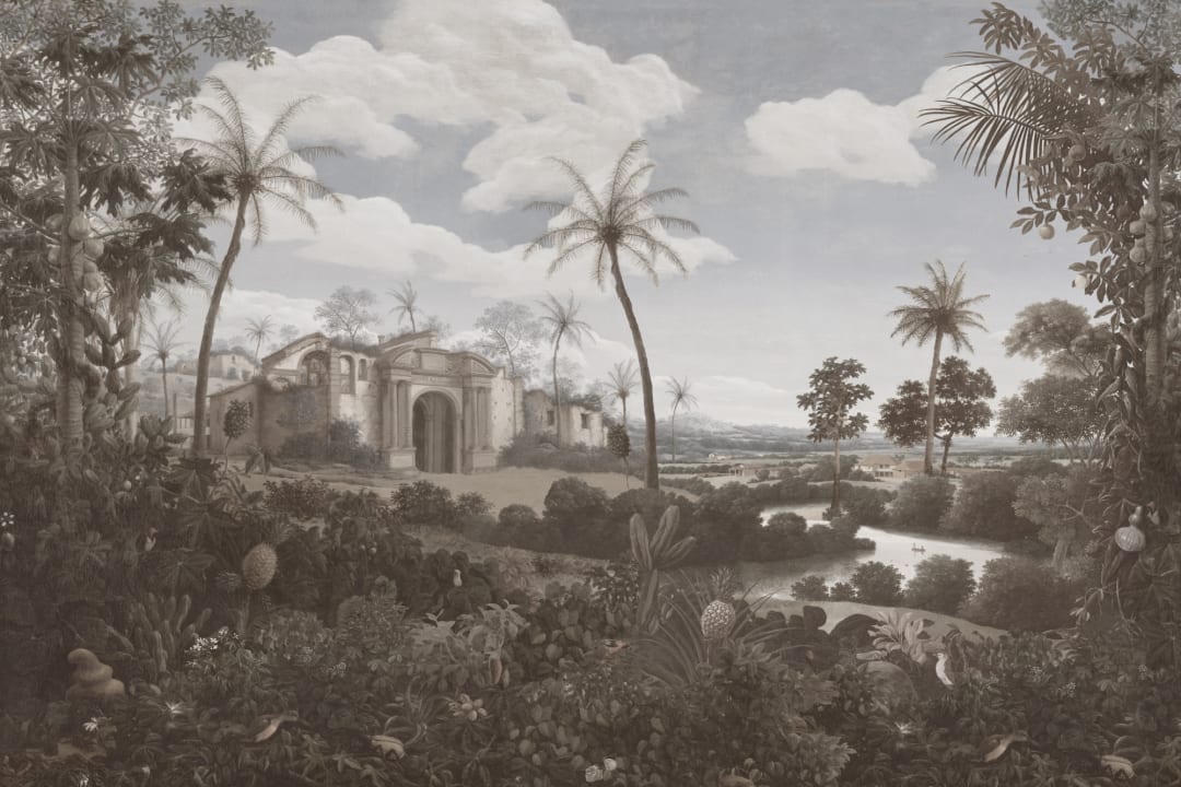 Neutral Frans Post Landscape Painting Mural