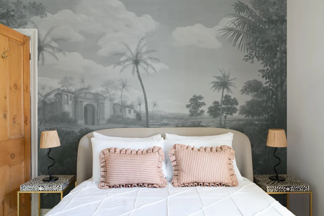 Blue Frans Post Landscape Painting Mural
