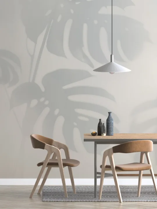 Blå Monstera Blad Skygge fototapet