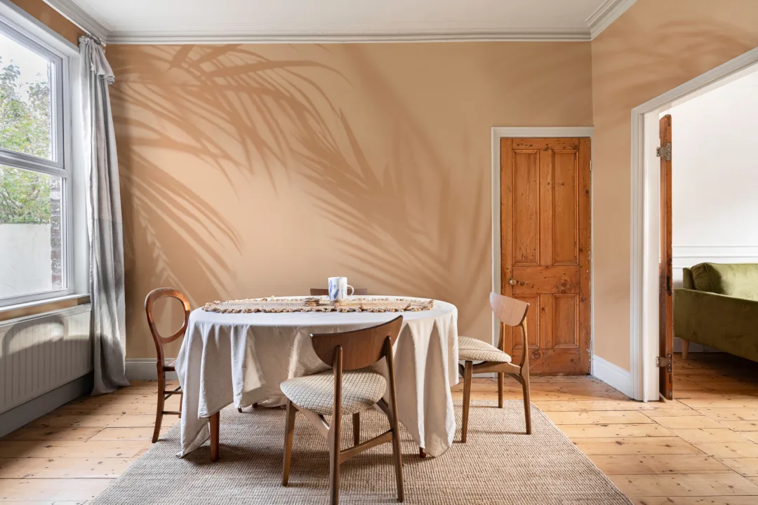Peach Palm Leaf Shadow Mural-tapeter