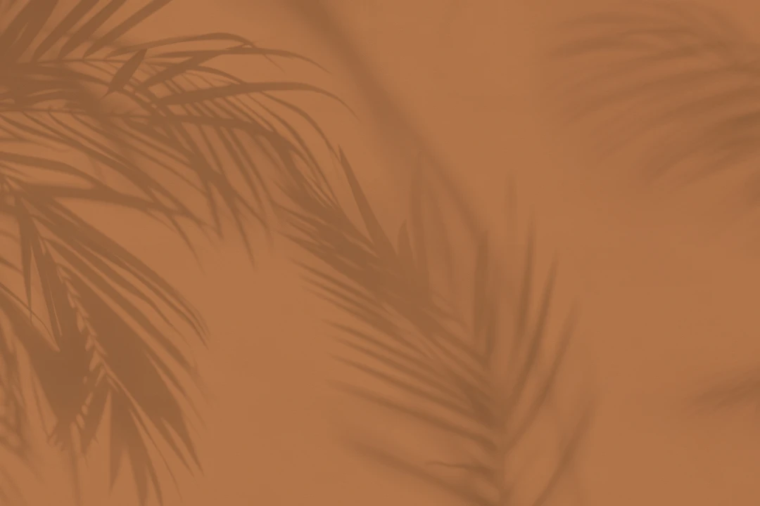 Terrakotta Palm Leaf Shadow Mural-tapeter
