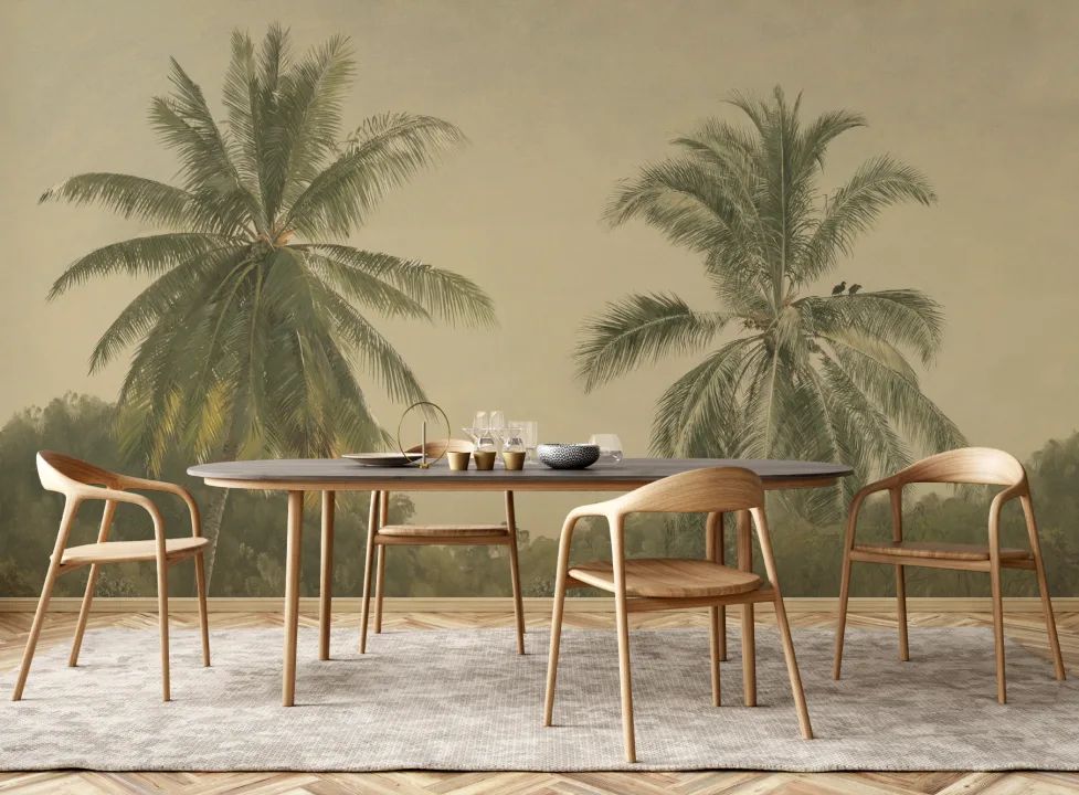 Tropical Palms Oil Painting Mural