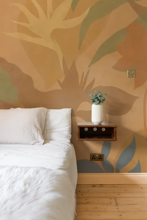 Portocaliu Abstract Tropical Foliage murale
