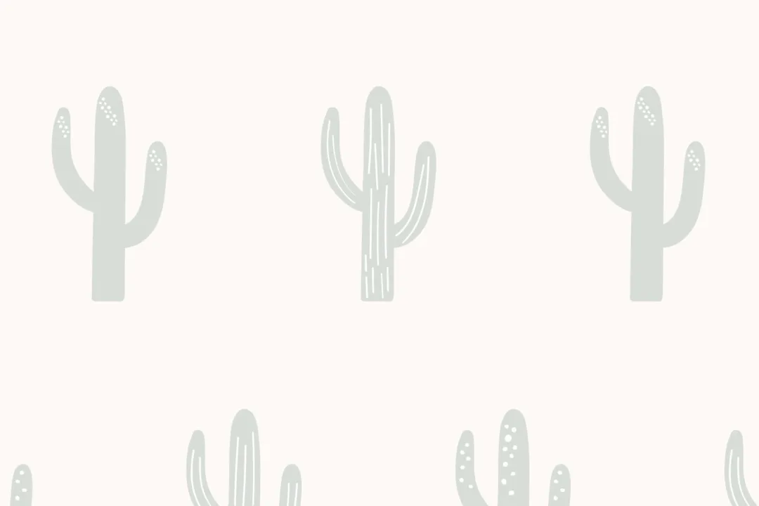 Saguaro Cactus Green & Cream Repeat Pattern Wallpaper