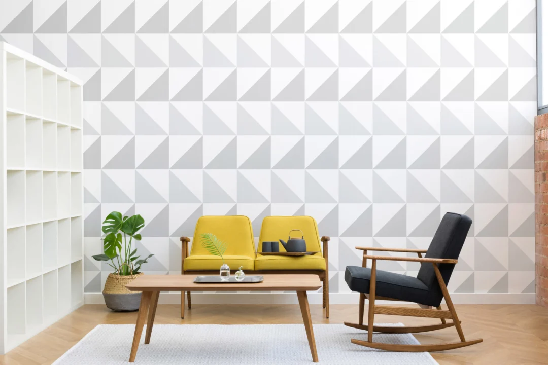 Gray Triangles Wallpaper Mural