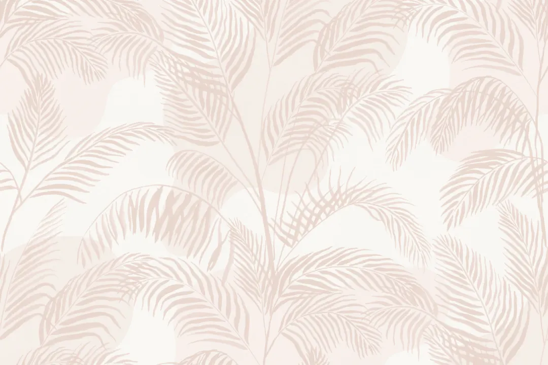 Mural Papel Pintado Rosa con Patrón de Hojas de Palma