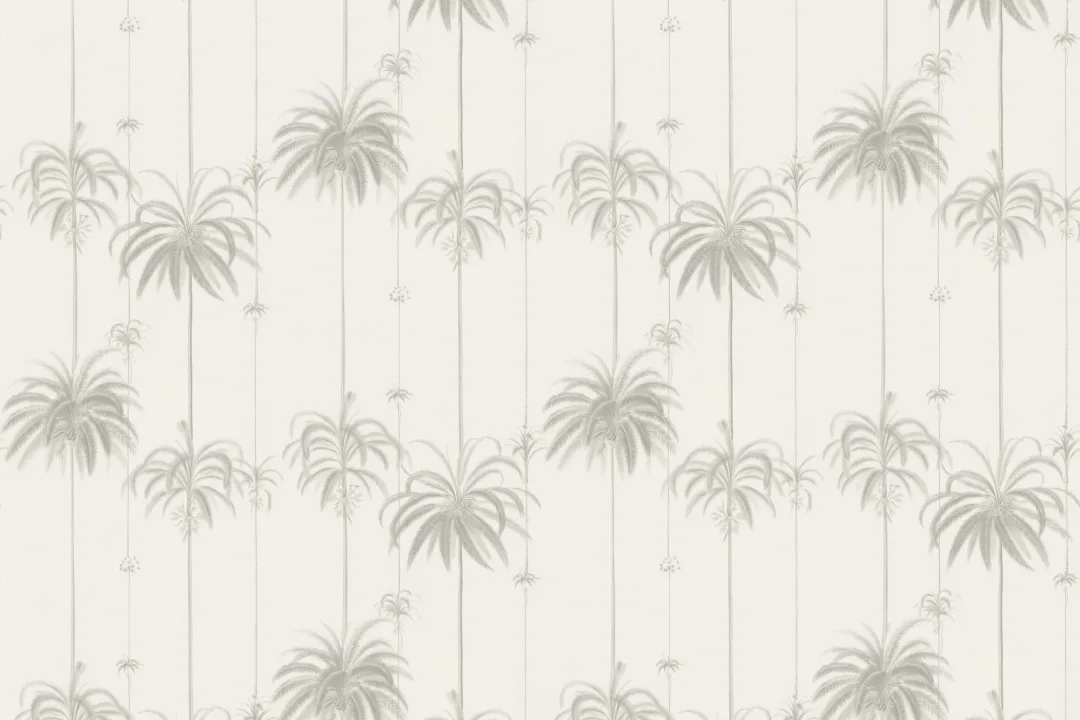 Neutral Striped Tropical Palms Wallpaper