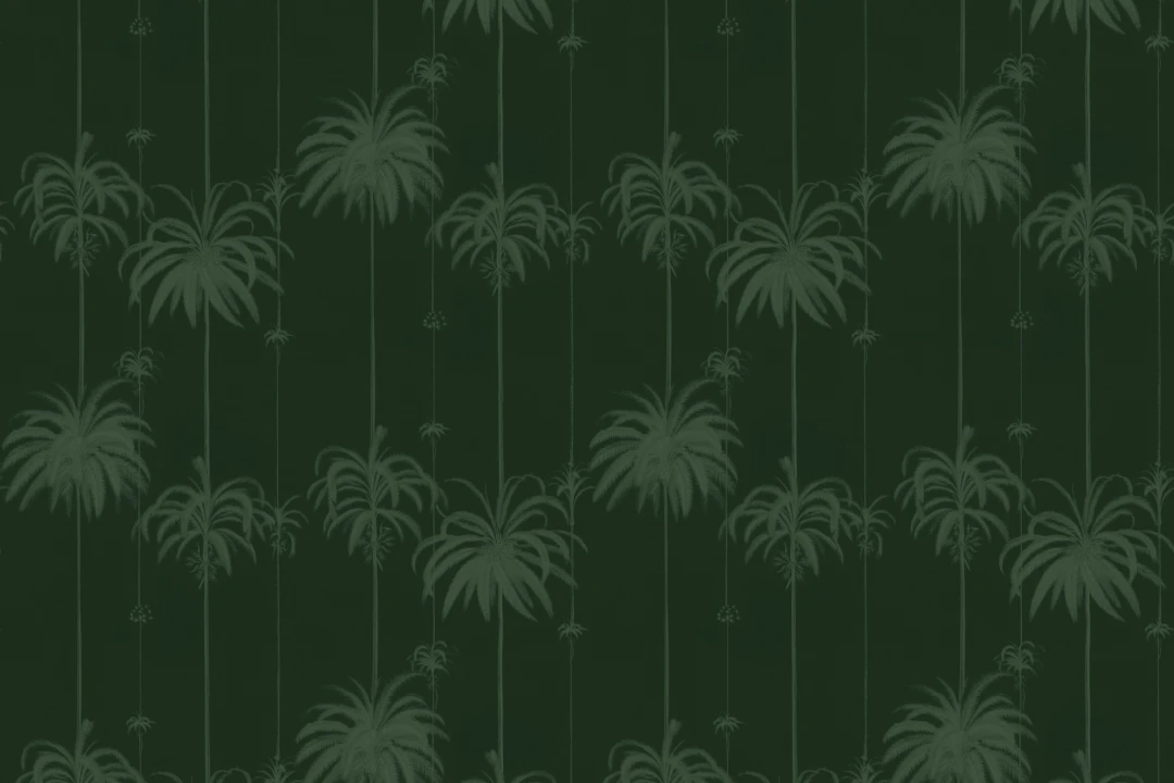 Papier peint palmiers tropicaux à rayures vertes