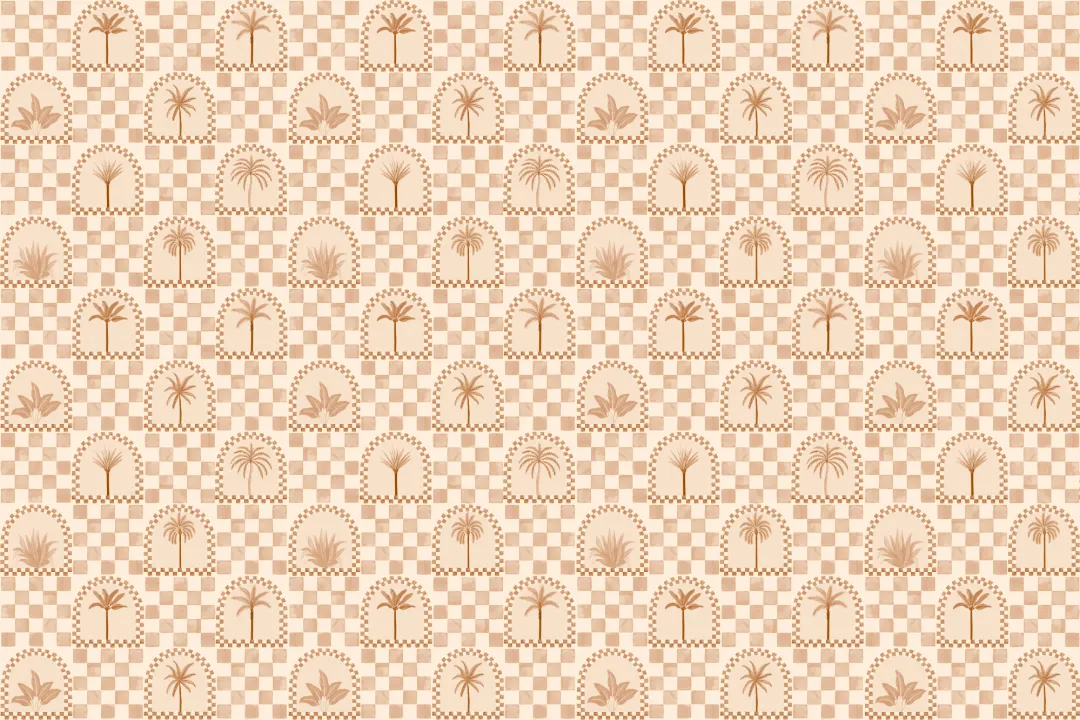 Terracotta Mediterranean Palms Tile & Arch Mural
