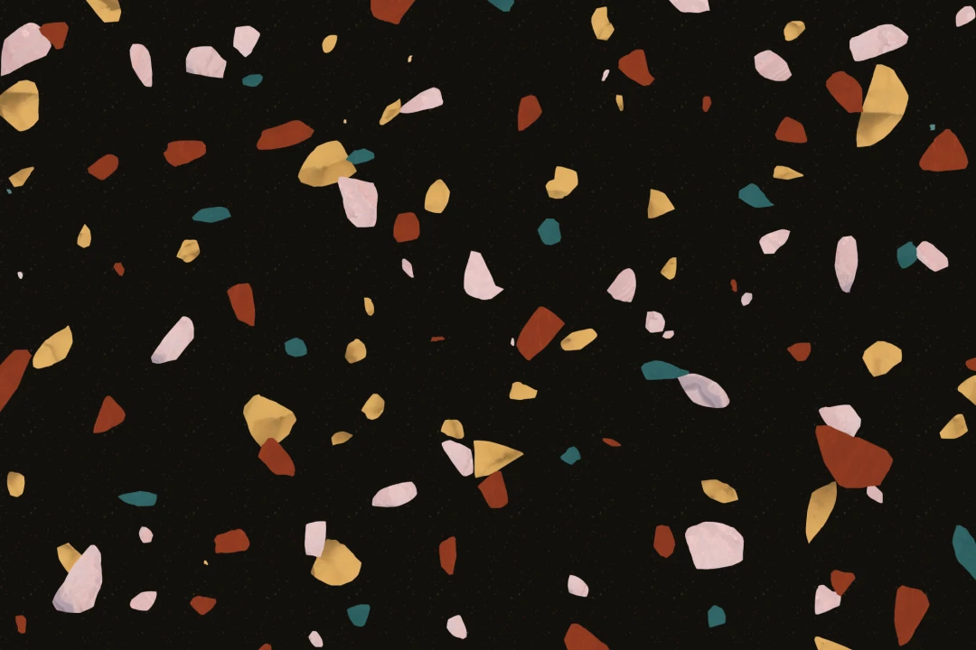Papier Peint Panoramique Imprimé Terrazzo Noir