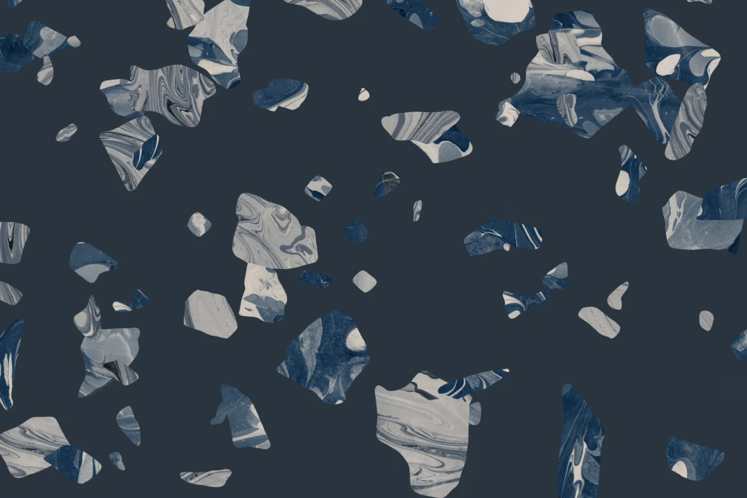 Navy Blue Marbled Terrazzo Wallpaper Mural