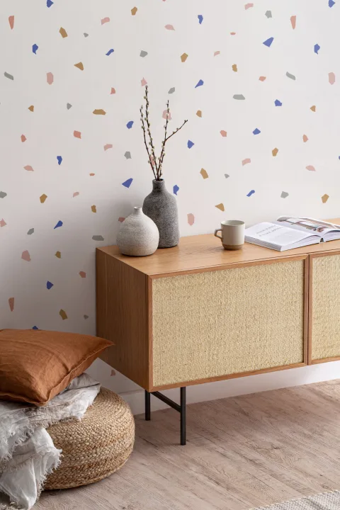 Färgglad minimal Terrazzo Repeat Pattern Wallpaper