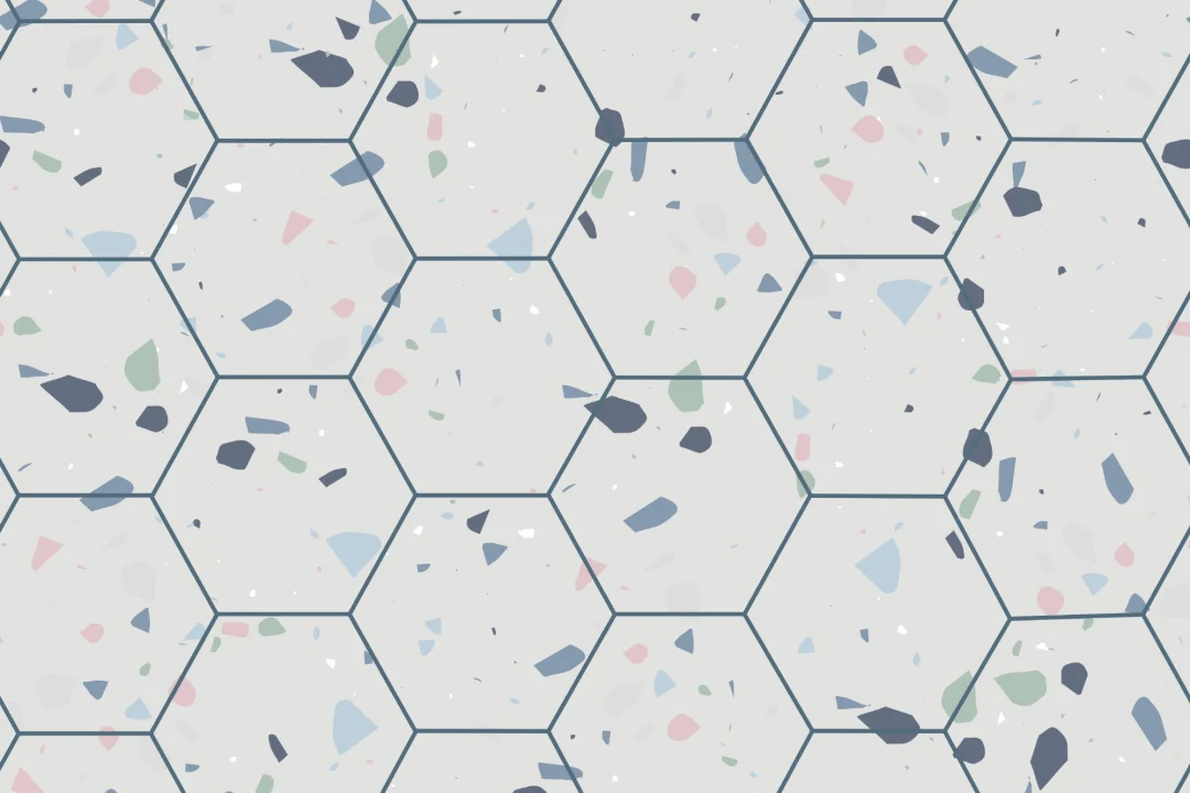 Hexagon Tile Terrazzo model Wallpaper Mural
