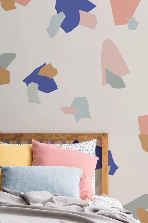 Colorful Abstract Terrazzo Pattern Wallpaper Mural