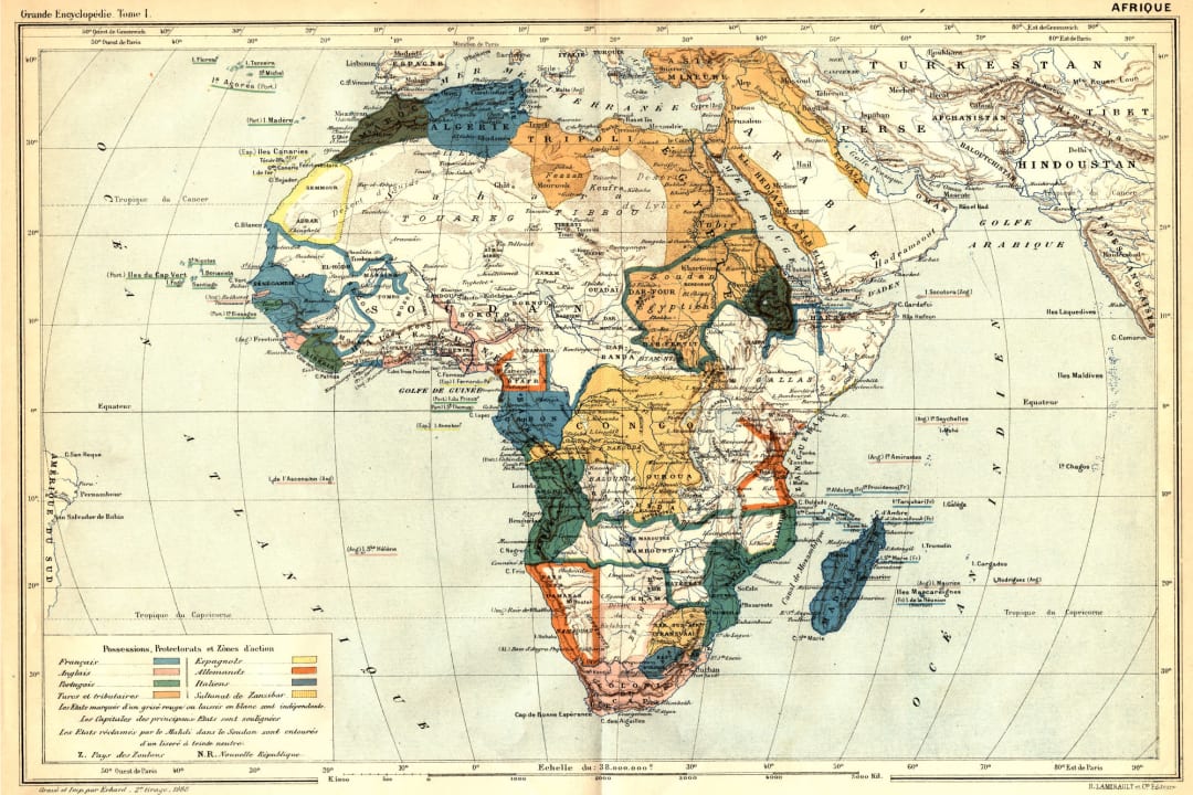 Vintage African Map Wallpaper Mural
