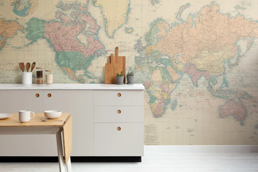 World of Mercator’s Projection Map Wallpaper Mural