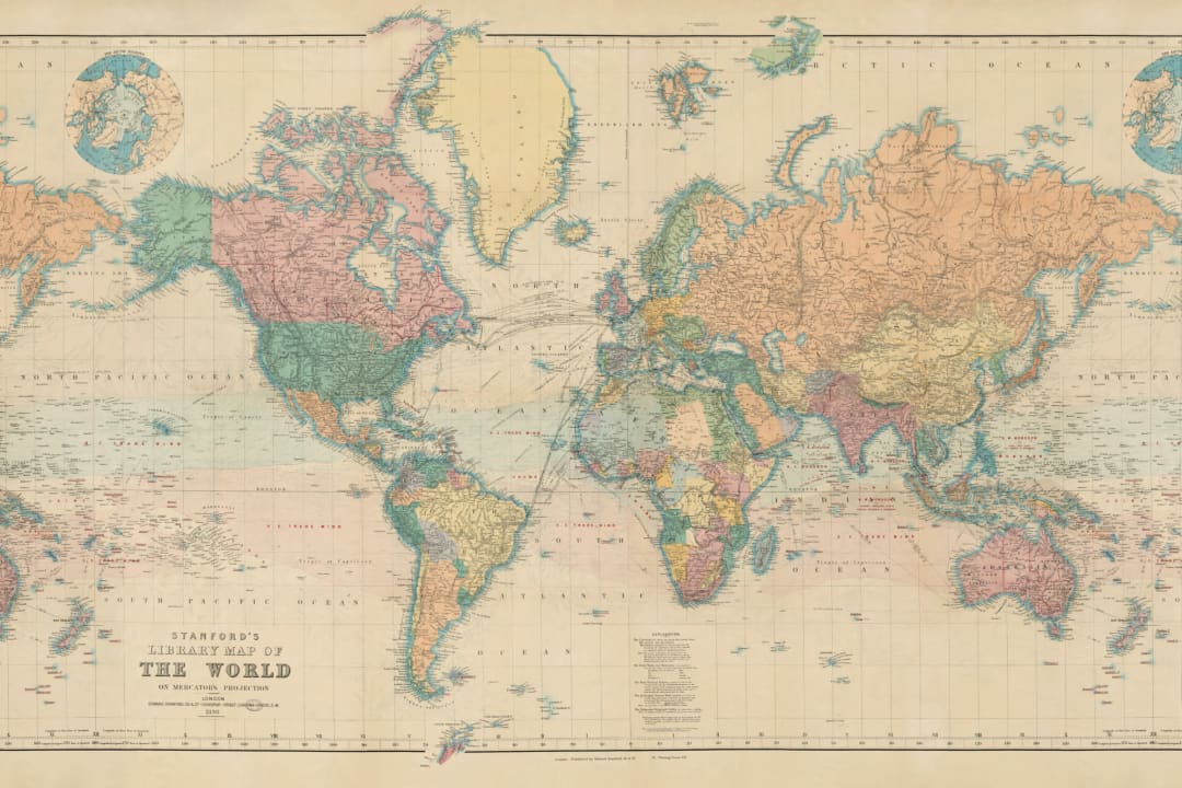 World of Mercator’s Projection Map Wallpaper Mural