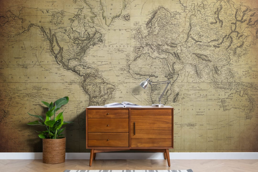 Antique Aged Map Wallpaper Mural