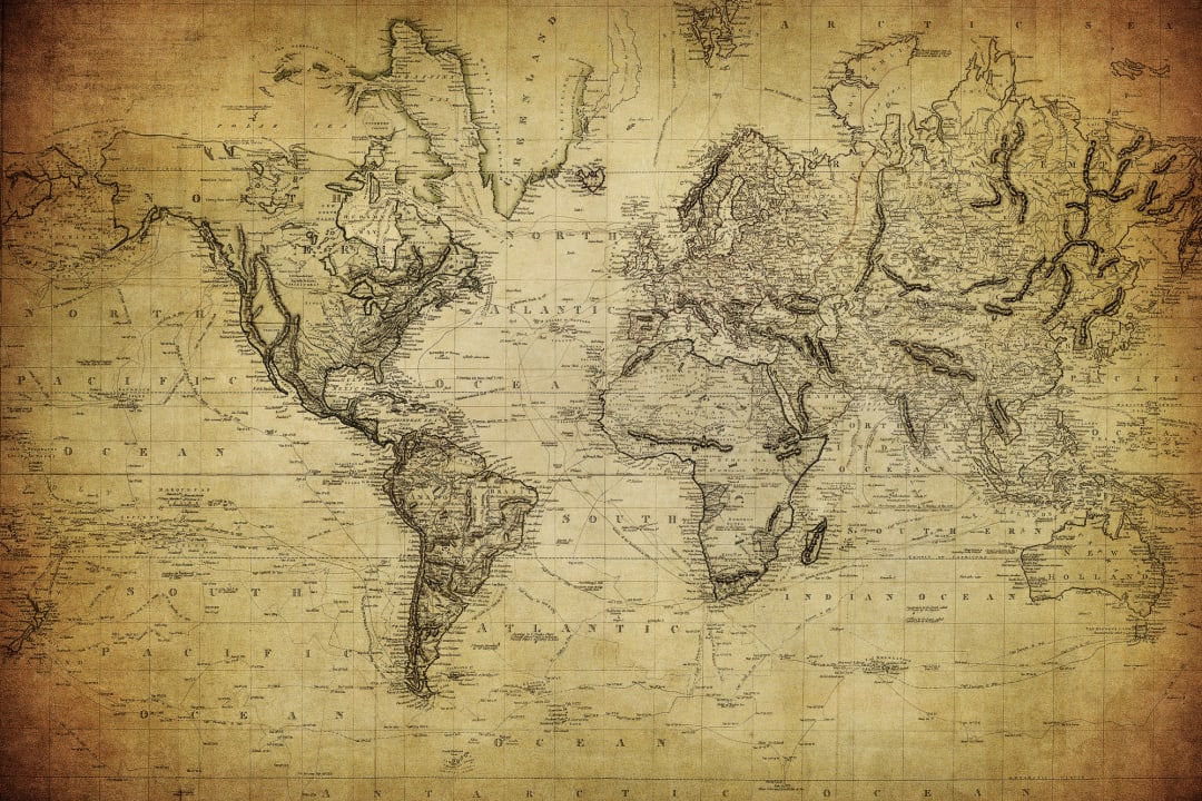 Antique Aged Map Wallpaper Mural