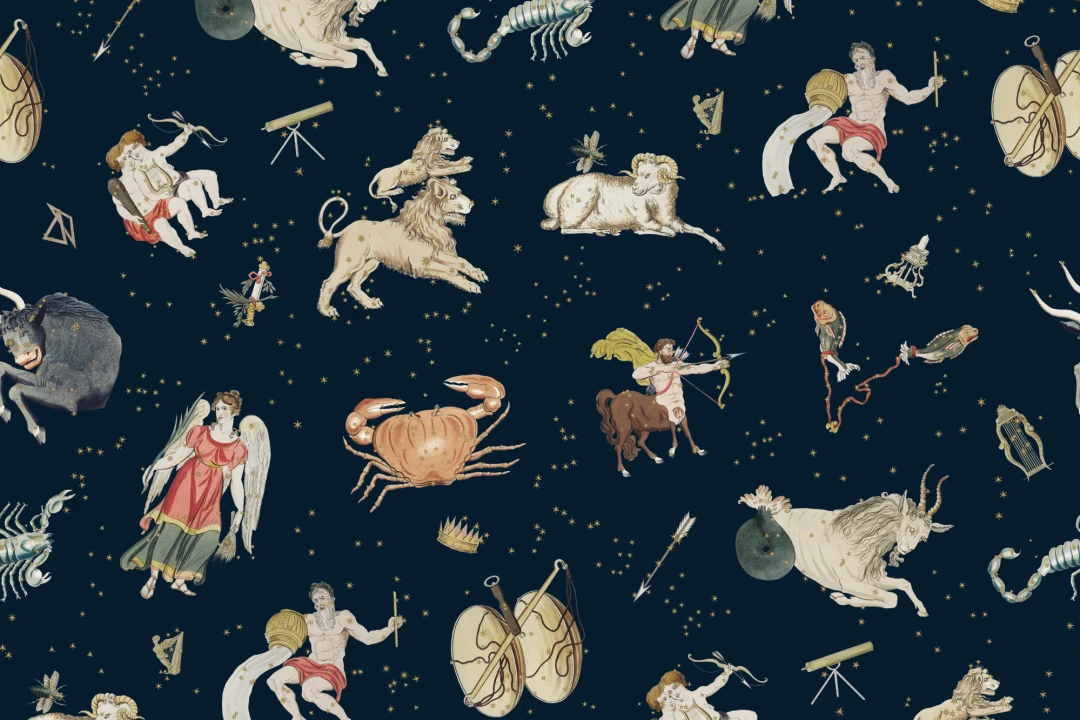 Papier peint panoramique des signes astrologiques illustré par la marine