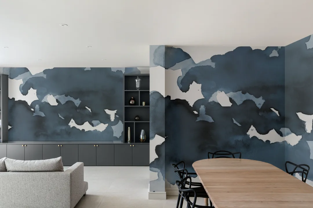 Mirage Deep Blue Watercolor Wallpaper Mural