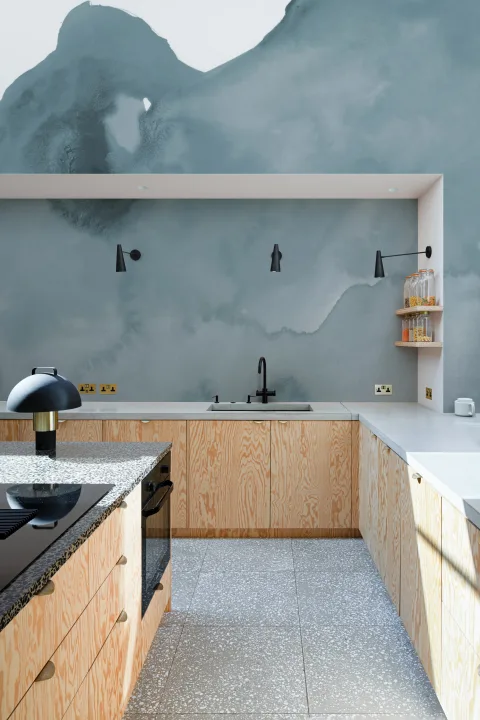 Dana Blue Watercolor Wallpaper Mural