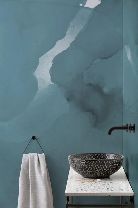 Mural Papel Pintado Envy Azul-Verde en Acuarela