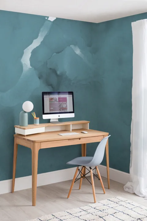 Mural Papel Pintado Envy Azul-Verde en Acuarela