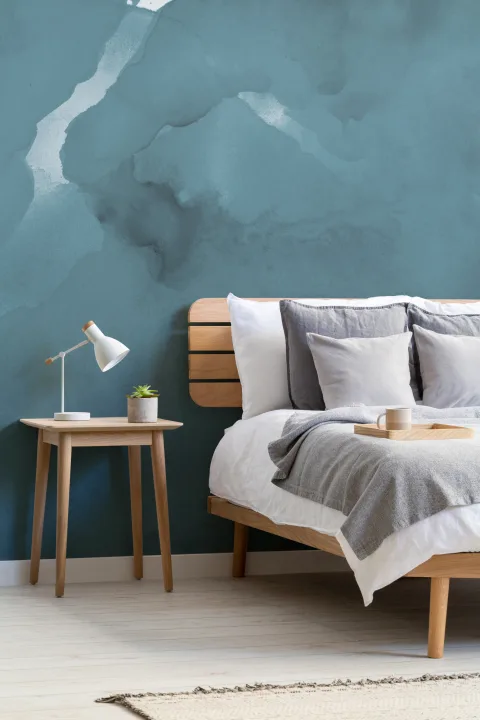 Envy Teal acuarelă Wallpaper Mural