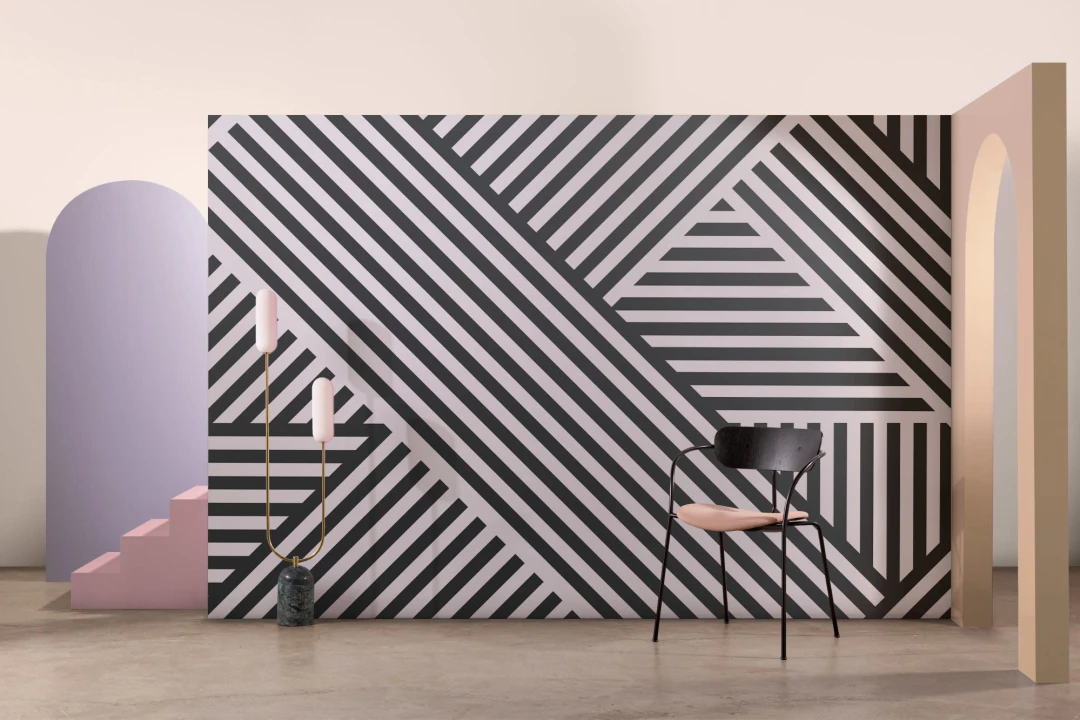 Divert Striped Geometric Wallpaper Mural