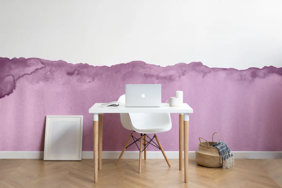 Purple Wave Watercolor Wallpaper Mural
