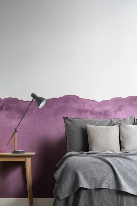 Purple Wave acuarelă Wallpaper Mural