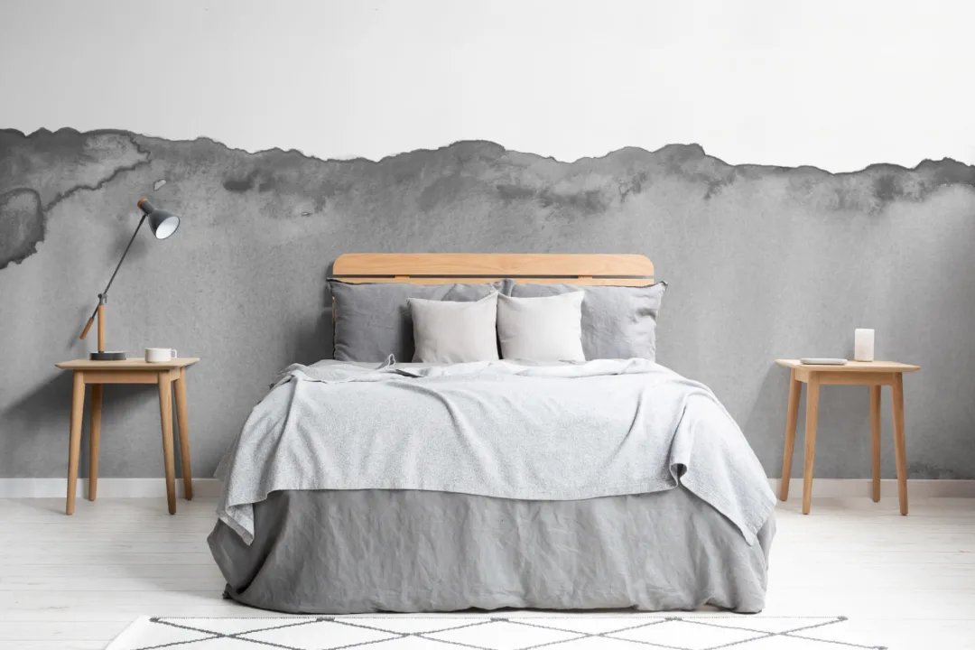 Gray Wave Watercolor Wallpaper Mural