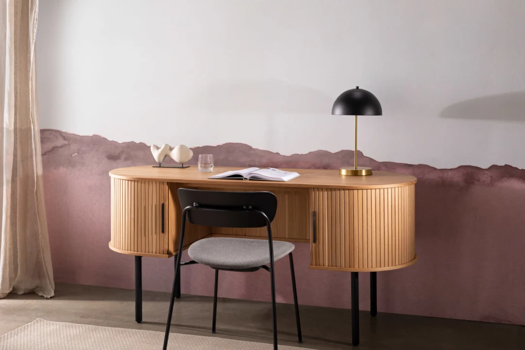 Dusky Pink Wave Watercolor Wallpaper Mural