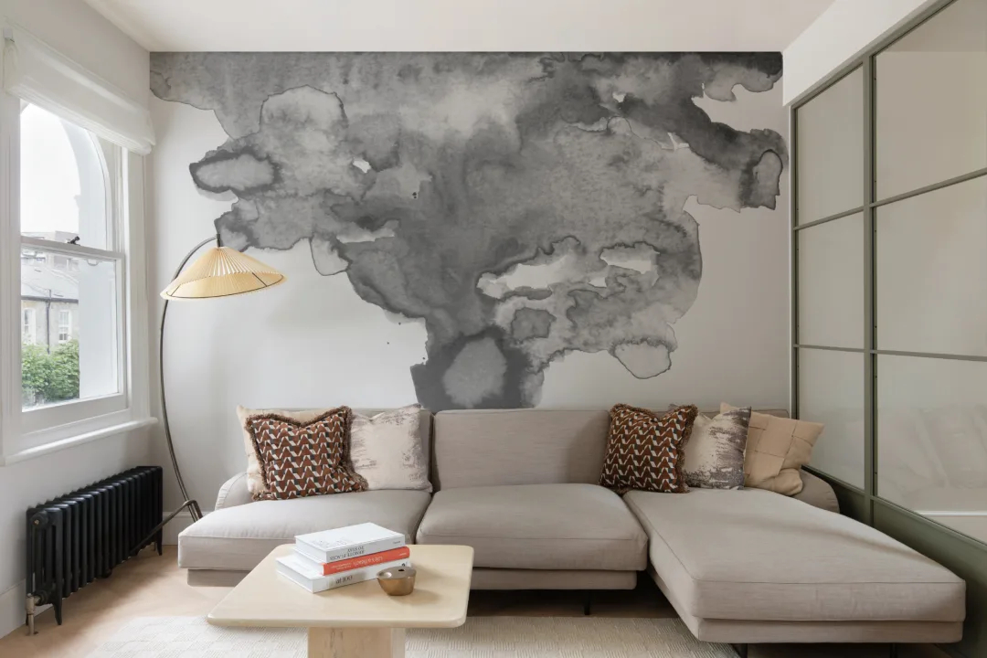 Soft Gray Watercolor Wallpaper Mural