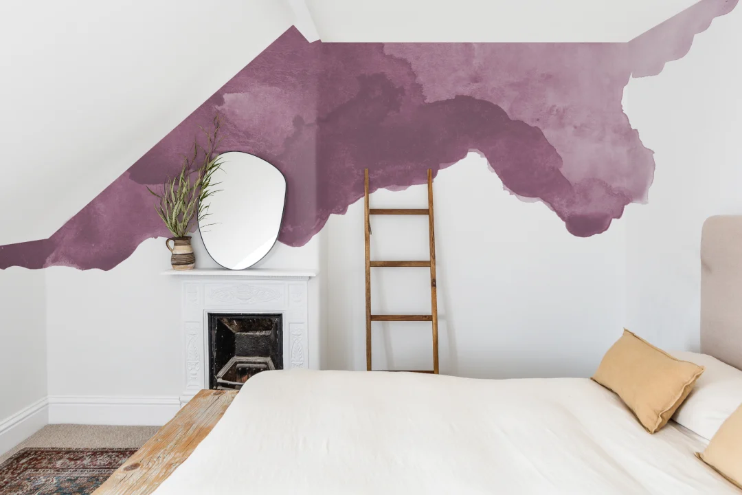 Purple Cloud Watercolor Wallpaper Mural
