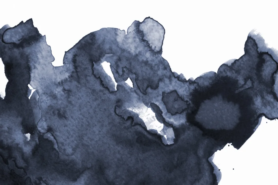 Papier Peint Panoramique Vagues Aquarelle Bleu Profond